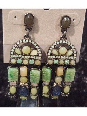 Cabi St. Tropez Natural Stone Multi-Color Chandelier Drop Earrings